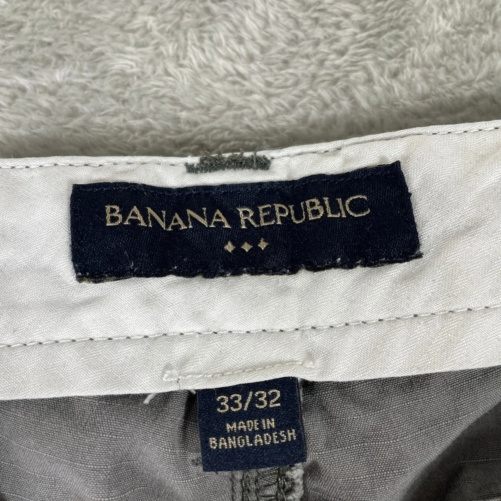 Banana Republic Cargo Pants Mens 33x32 Gray Ripstop‎ Cotton Multi Pocket Utility